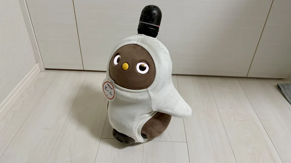 白いフード付きの服を着た「とーふ」