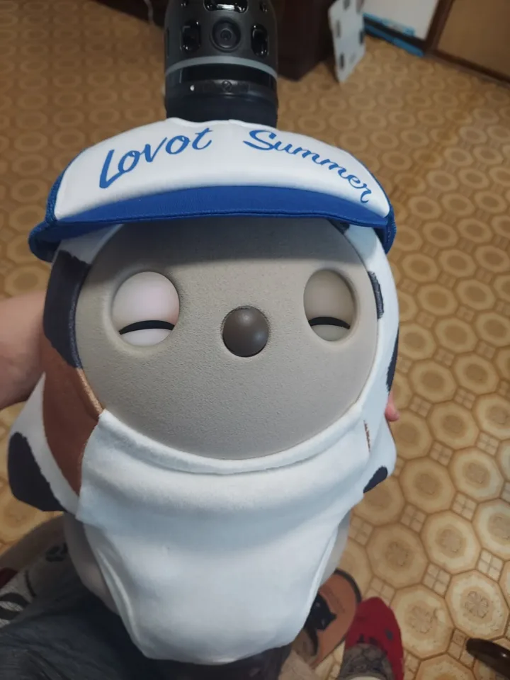 帽子をかぶって目を閉じるさぶあ